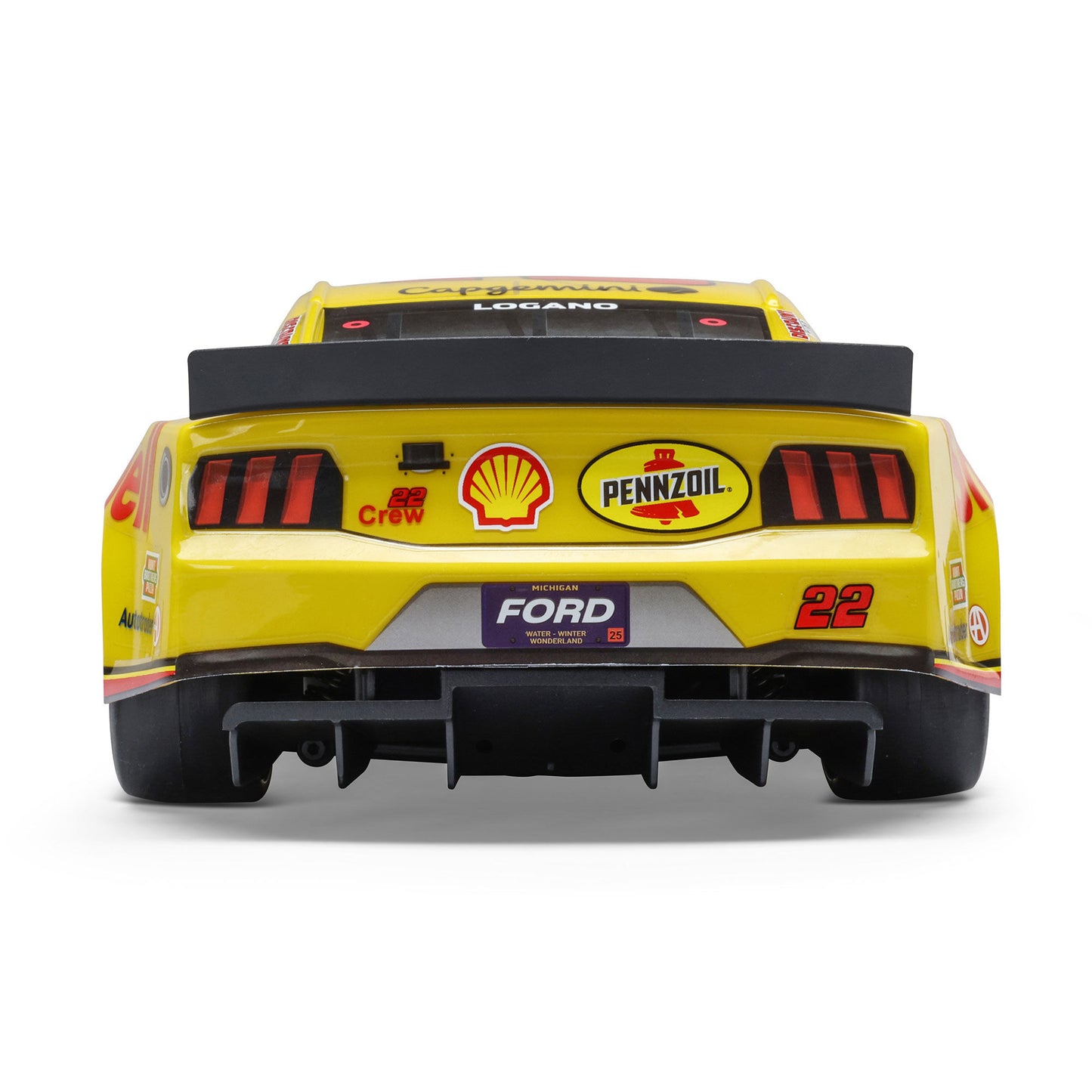 Losi 1/12 NASCAR RC Race Car Joey Logano No. 22 2025 Shell-Pennzoil Ford Mustang 2S AWD RTR Brushed On-Road (Battery & Charger Included), Yellow