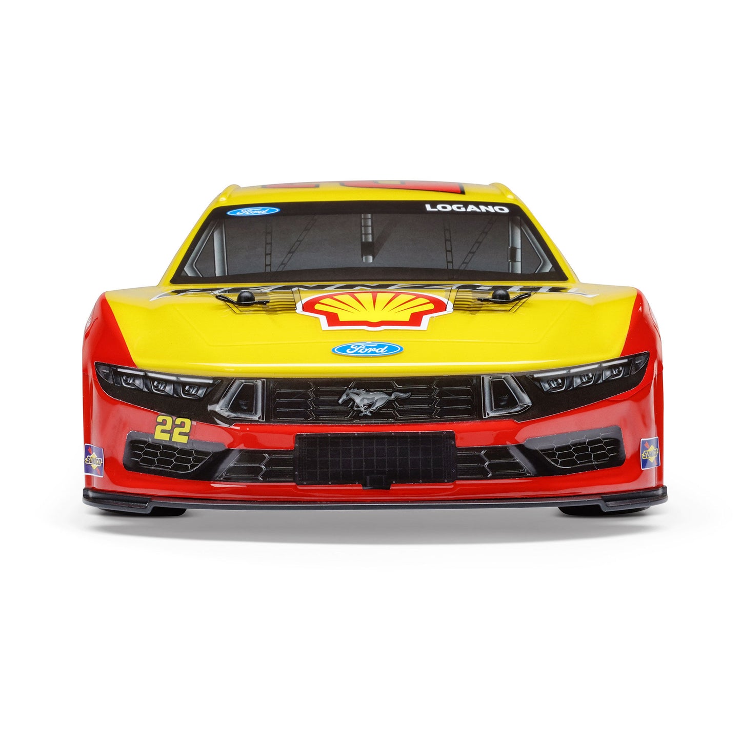 Losi 1/12 NASCAR RC Race Car Joey Logano No. 22 2025 Shell-Pennzoil Ford Mustang 2S AWD RTR Brushed On-Road (Battery & Charger Included), Yellow