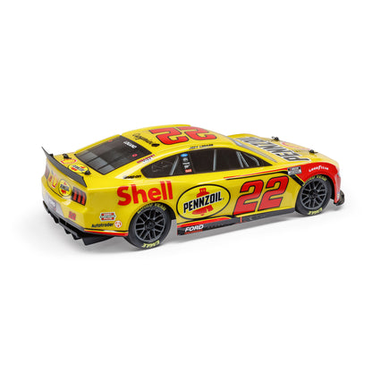 Losi 1/12 NASCAR RC Race Car Joey Logano No. 22 2025 Shell-Pennzoil Ford Mustang 2S AWD RTR Brushed On-Road (Battery & Charger Included), Yellow