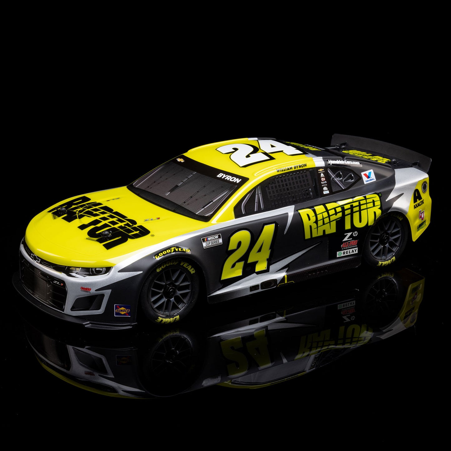 Losi 1/12 NASCAR RC Race Car William Byron No. 24 2025 Raptor Chevrolet ZL1 2S AWD Brushed On-Road (Battery & Charger Included), Black
