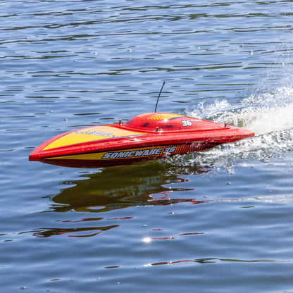 Sonicwake 36" V3 Self-Righting V-Hull Boat RTR, Red