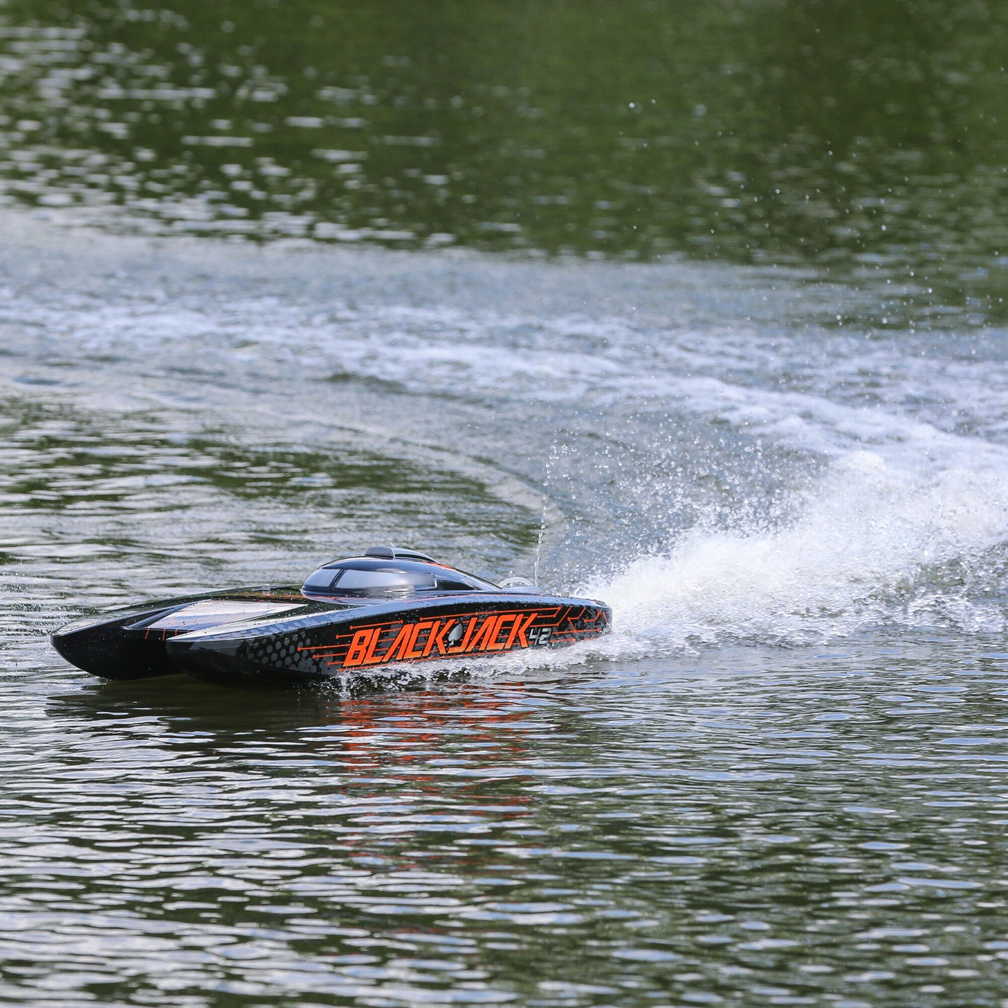 Blackjack 42" 8S Brushless Catamaran RTR, Black/Orange