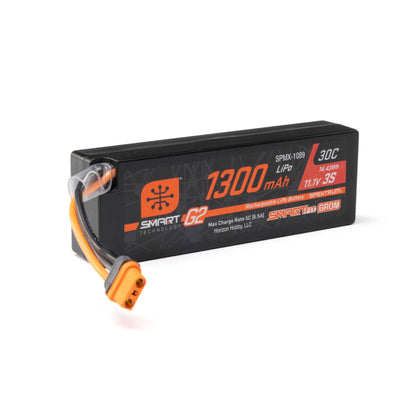 11.1V 1300mAh 3S 30C Smart G2 LiPo Battery: IC2 SmartFit Case