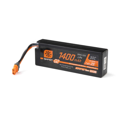 7.4V 1400mAh 2S 30C Smart G2 LiPo Battery: IC2 SmartFit Case