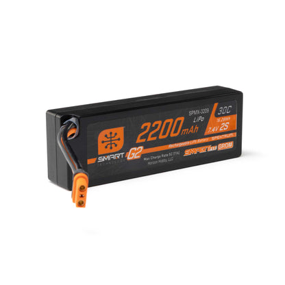 7.4V 2200mAh 2S 30C Smart G2 LiPo Battery: IC2 SmartFit Case