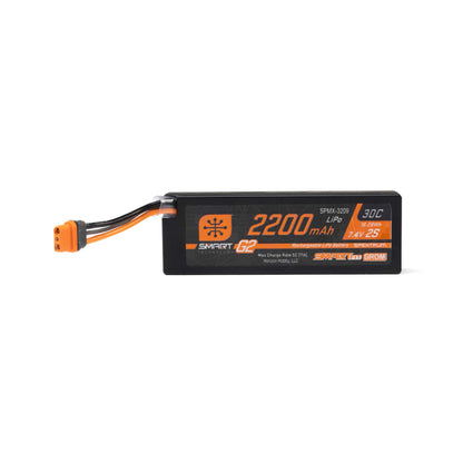 7.4V 2200mAh 2S 30C Smart G2 LiPo Battery: IC2 SmartFit Case