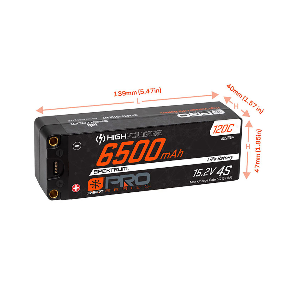 15.2V 6500mAh 4S 120C Smart Pro Race Hardcase HV-LiPo Battery: Tubes, 5mm