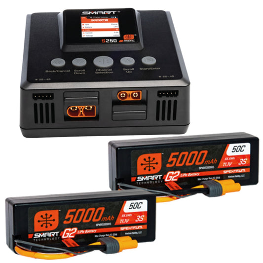 Smart Powerstage 6S Surface Bundle:  (2) G2 5000mAh 3S LiPo IC5 & S250 Charger