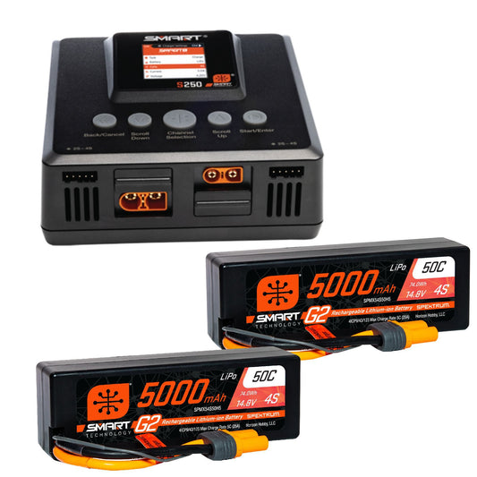 Smart Powerstage 8S Surface Bundle:  (2) G2 5000mAh 4S LiPo IC5 & S250 Charger