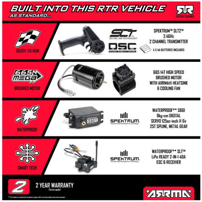 Arrma 1/8 TYPHON 4X4 RTR Brushed Buggy, Blue