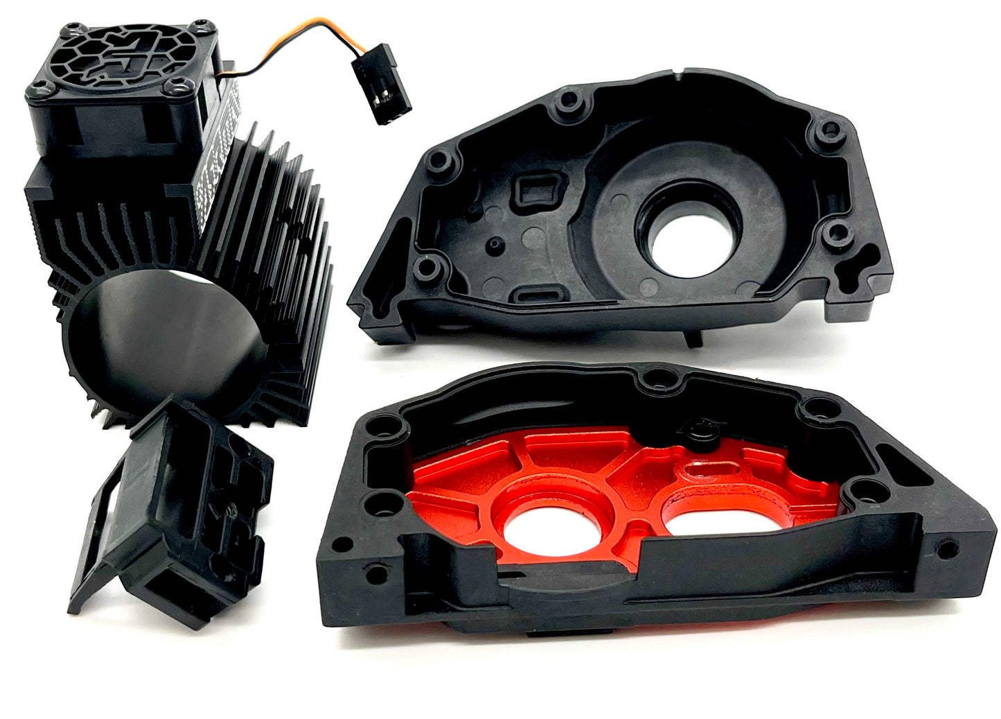 Arrma OUTCAST 4s 4x4 - Aluminum Motor Mount Set, T3/T4 heatsink, fan ARA4410V2