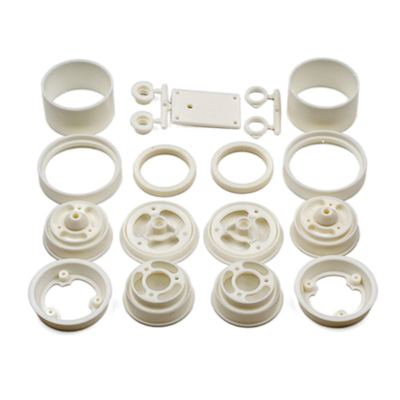 RC10 Wheels, front and rear, white