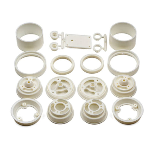 RC10 Wheels, front and rear, white