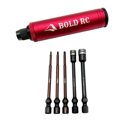 Bold R/C - Trail 1/4" Pocket Driver 5 Tip Set & Aluminum Handle
