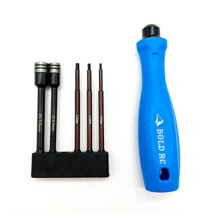 Bold R/C - 1/10th Tool Set, 1/4" Quick Drive Hex & Nut Driver 5 Piece