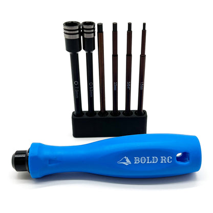 Bold R/C - 1/8th Tool Set, 1/4" Quick Drive Hex & Nut Driver 6 Piece