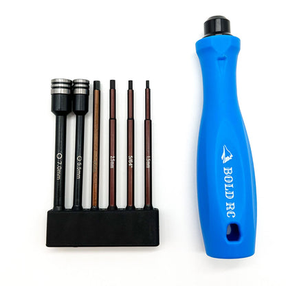 Bold R/C - 1/8th Tool Set, 1/4" Quick Drive Hex & Nut Driver 6 Piece