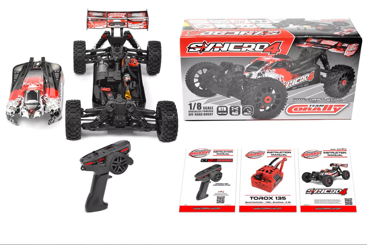 Corally - Syncro-4 1/8 4S Brushless Off Road Buggy, RTR, Red