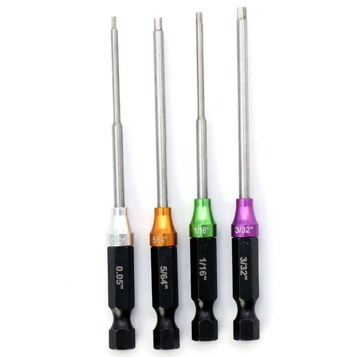 Power Hobby - RC Hex Driver 1/4" Power Tool Tip Set Standard 0.05'' 1/16''