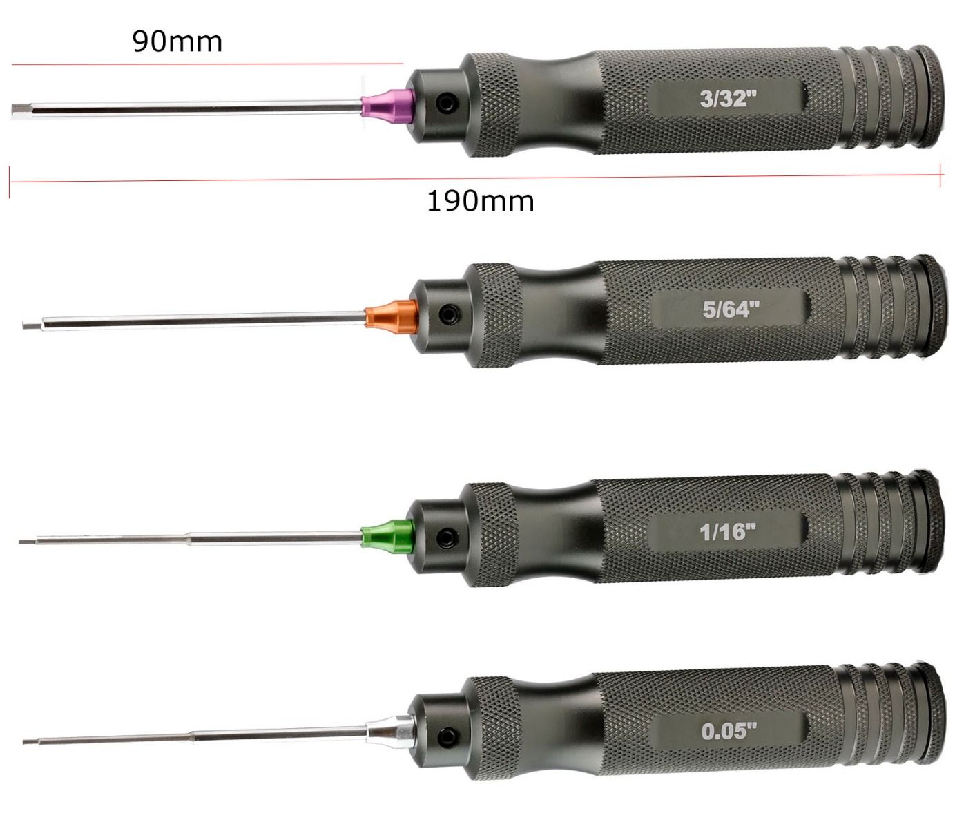 Power Hobby - Pro Series Magnetized Hex Tool Set Standard 0.05", 1/16",