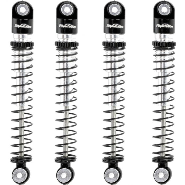 Power Hobby - 1/24 Aluminum 54mm Long Travel Shocks, Black, for Axial SCX24