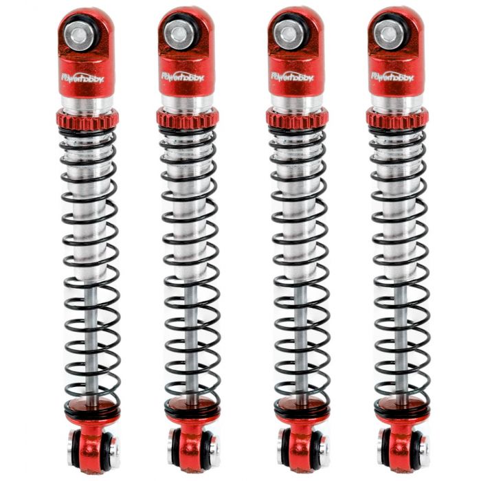 Power Hobby - Aluminum 54mm Long Travel Shocks 1/24, Red, for Axial
