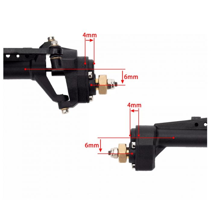 Power Hobby - Front Rear Portal Axle, for Axial SCX24 Jeep / C10 /