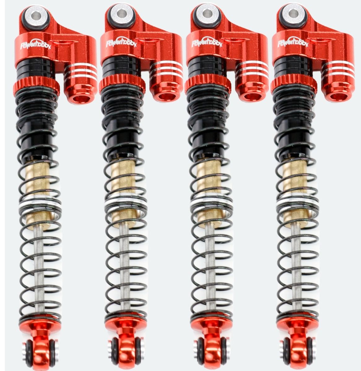 Power Hobby - 1/24 Aluminum 58mm Long Travel Shocks, Red, for Axial SCX24
