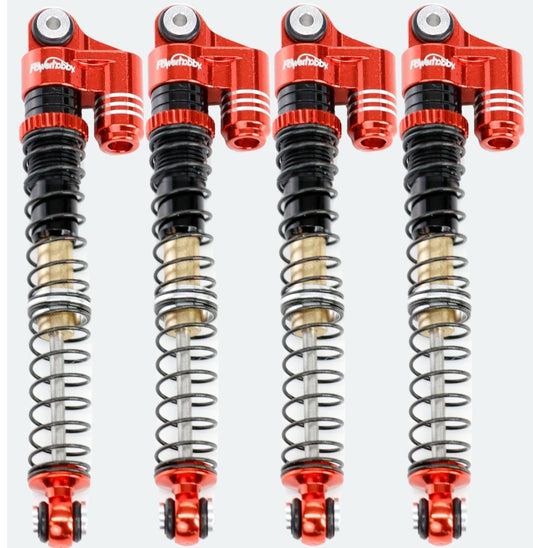 Power Hobby - 1/24 Aluminum 58mm Long Travel Shocks, Red, for Axial SCX24