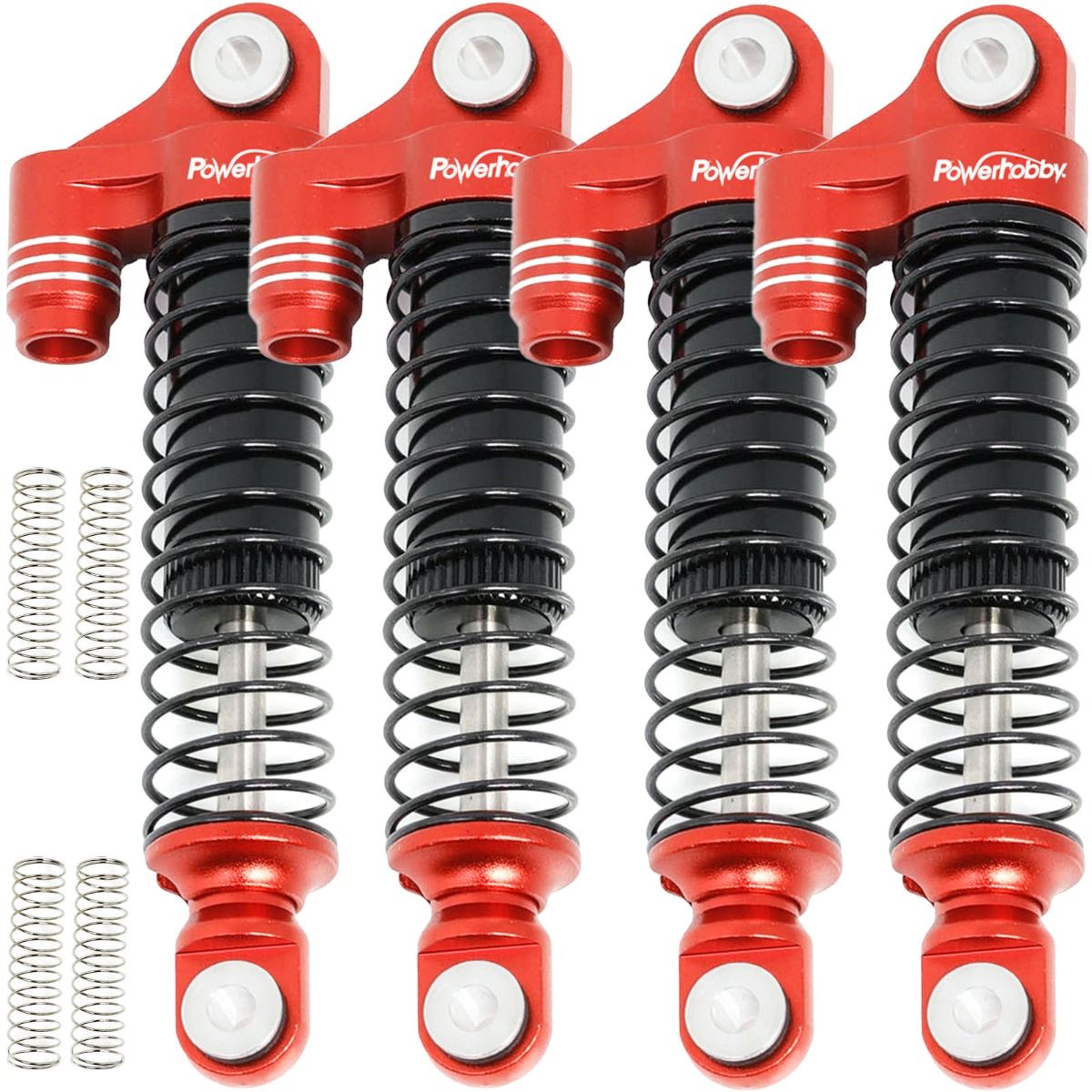 Power Hobby - Aluminum 51mm Long Travel Shocks, Red, for Traxxas