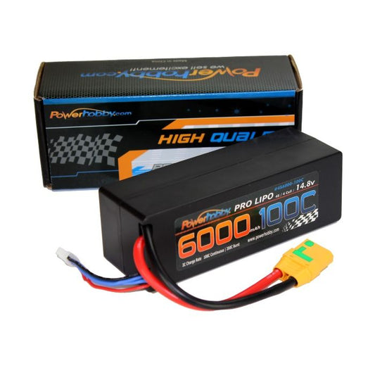 4S 14.8v 6000mAh 100C LiPo Battery w/ XT90 Plug Hard Case