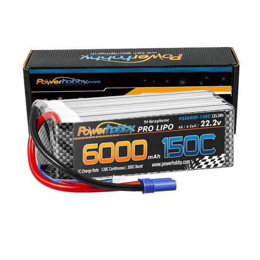 Power Hobby - XTREME 6S 22.2V 6000mAh 150C/300C LiPo Battery with EC5 Plug