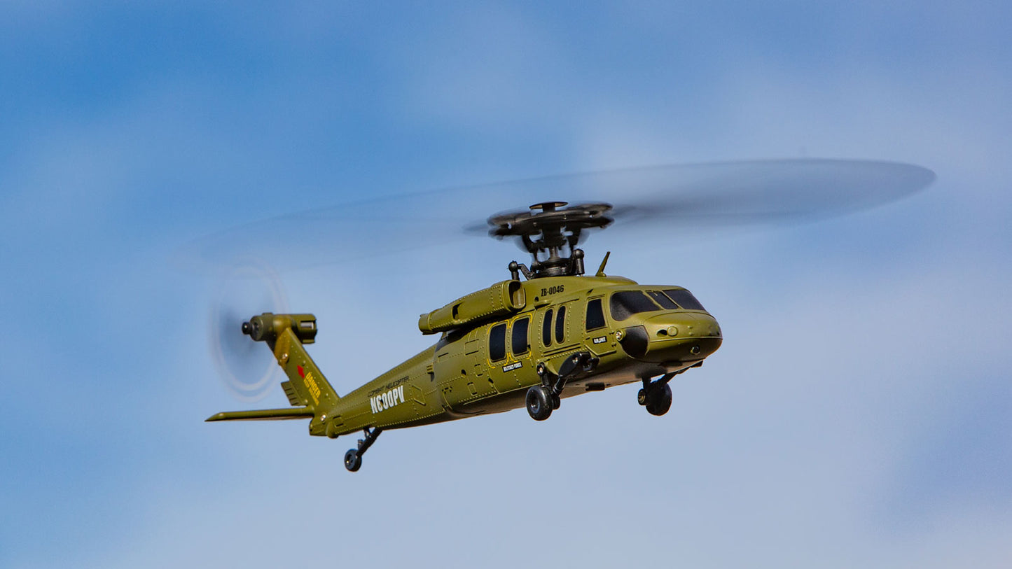 Rage R/C - Hero-Copter BL, 4-Blade Brushless RTF Heli; Army
