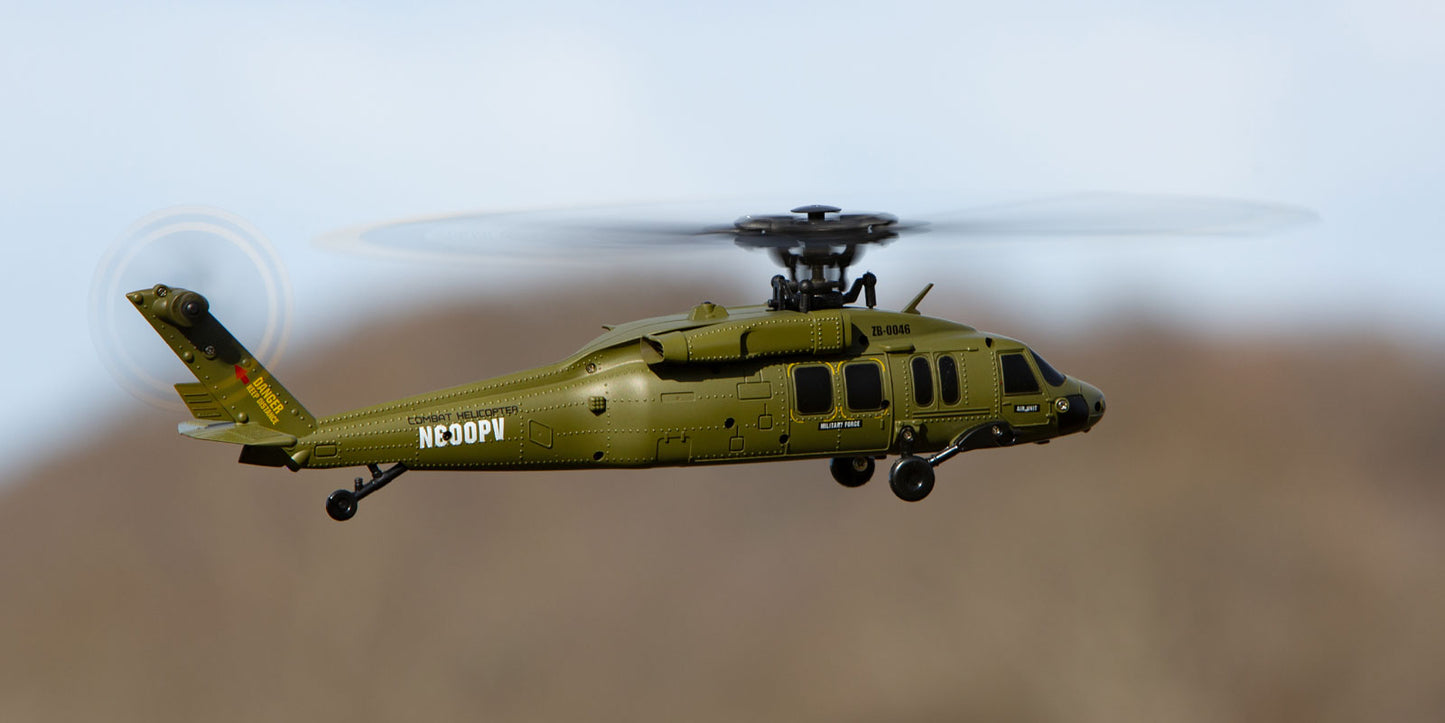 Rage R/C - Hero-Copter BL, 4-Blade Brushless RTF Heli; Army
