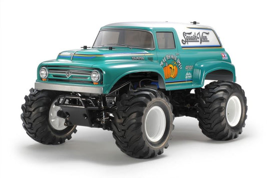 Tamiya - RC Squash Van, GF-02 Green/White Painted Body