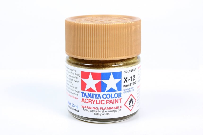 Tamiya - Acrylic X-12 Gold Leaf Paint, 23ml Bottle