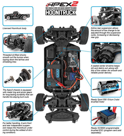 Apex2 Hoonitruck 1/10 On-Road 4wd RTR Kit - Combo