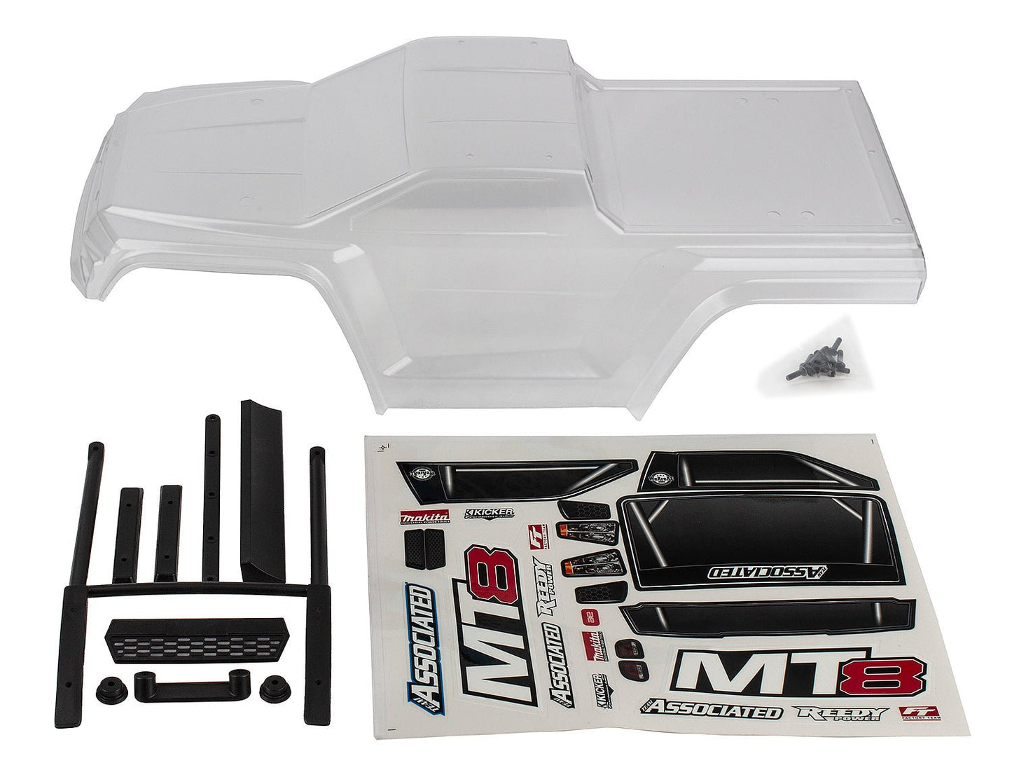 Team Associated - Rival MT8 Body Set, Clear