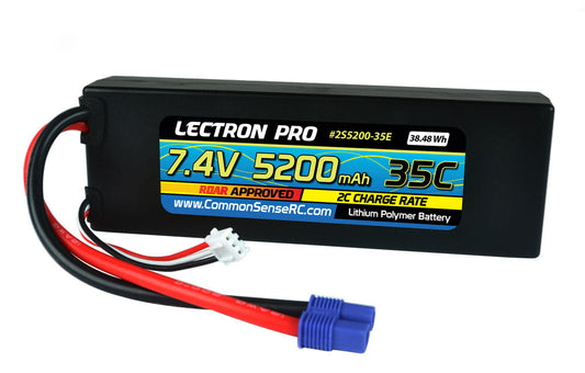 7.4V 5200mAh 35C Lipo Battery with EC3 Connector