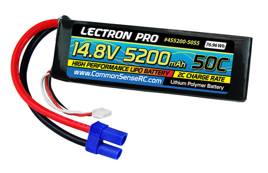 14.8V 5200mAh 50C Lipo Battery Soft Pack with EC5 Connector