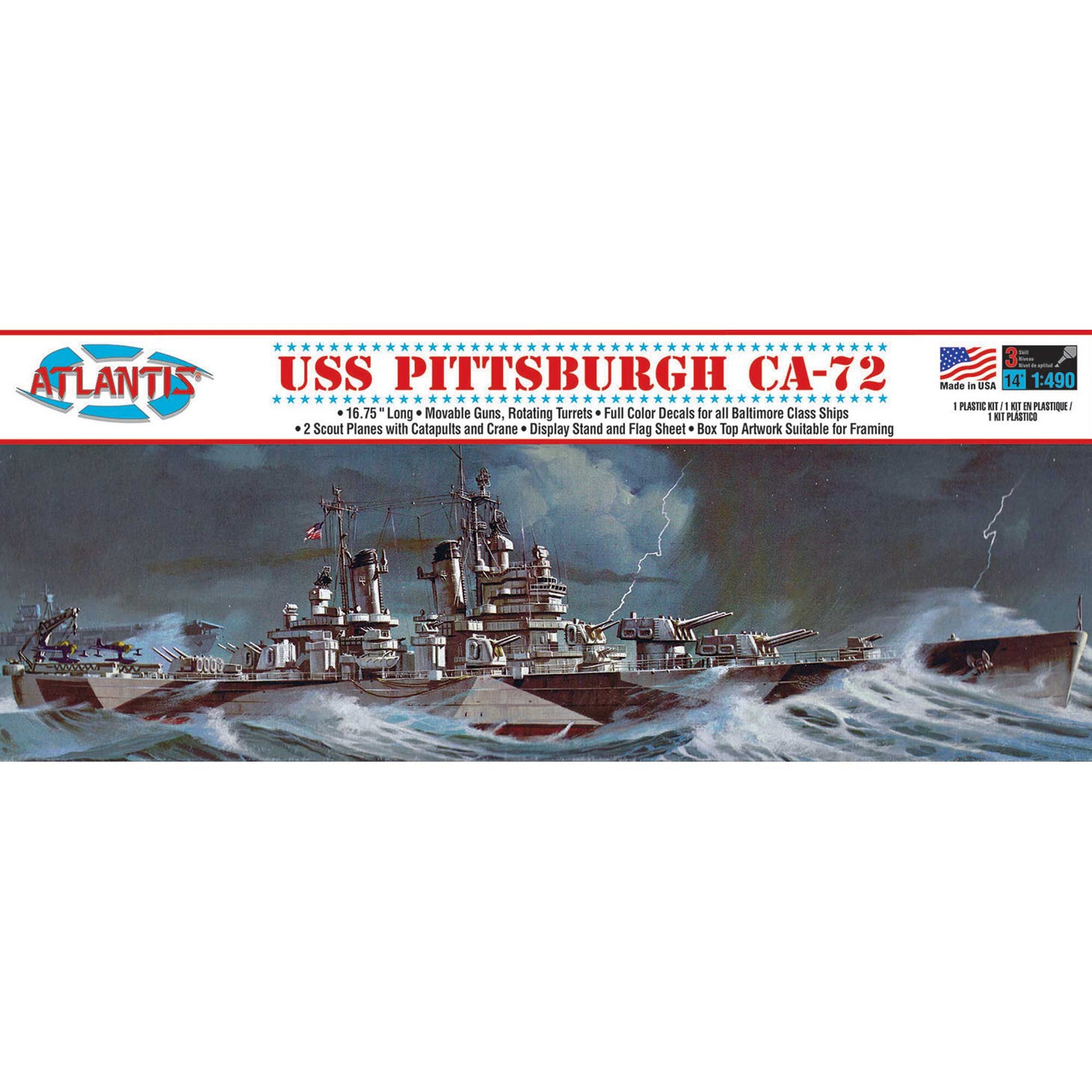 USS Pittsburgh CA-72 Heavy 1/490 Cruiser Model - Dirt Cheap RC SAVING YOU MONEY, ONE PART AT A TIME