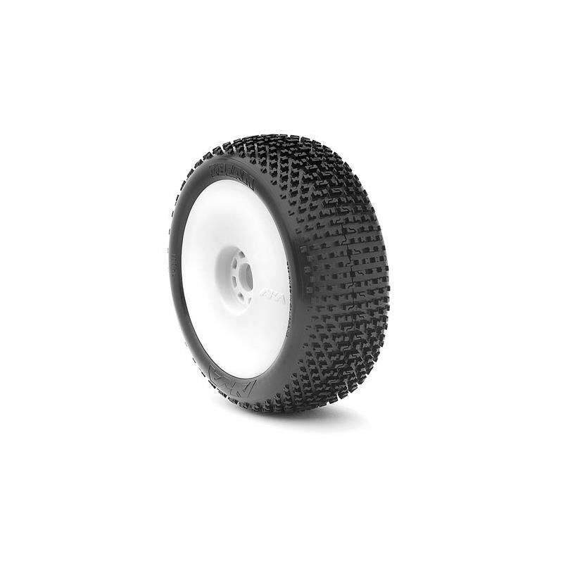 1/8 I-Beam Super Soft Long Wear Pre-Mounted Tires, White EVO Wheels (2): Buggy - Dirt Cheap RC SAVING YOU MONEY, ONE PART AT A TIME