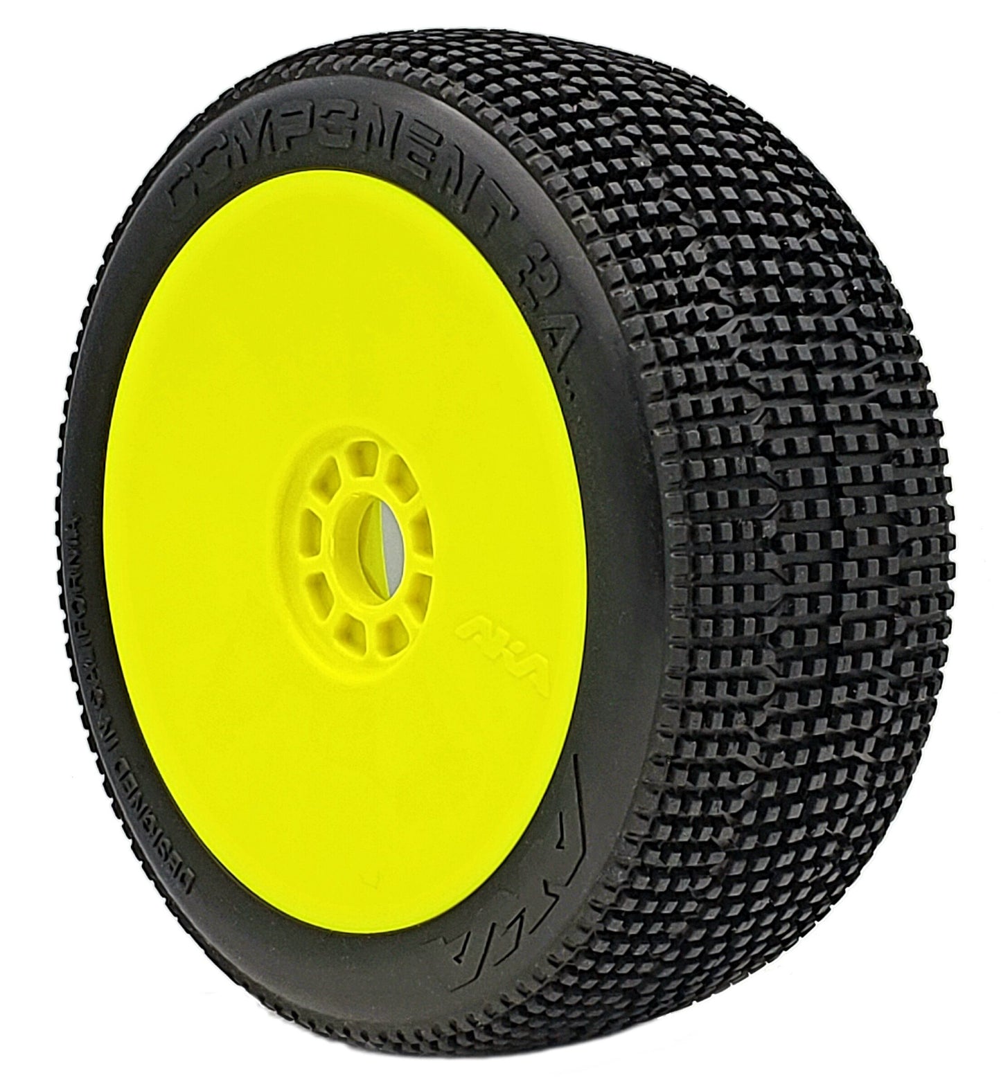 1/8 2AB Super Soft Long Wear Pre-Mounted Tires, Yellow EVO Wheels (2): Buggy