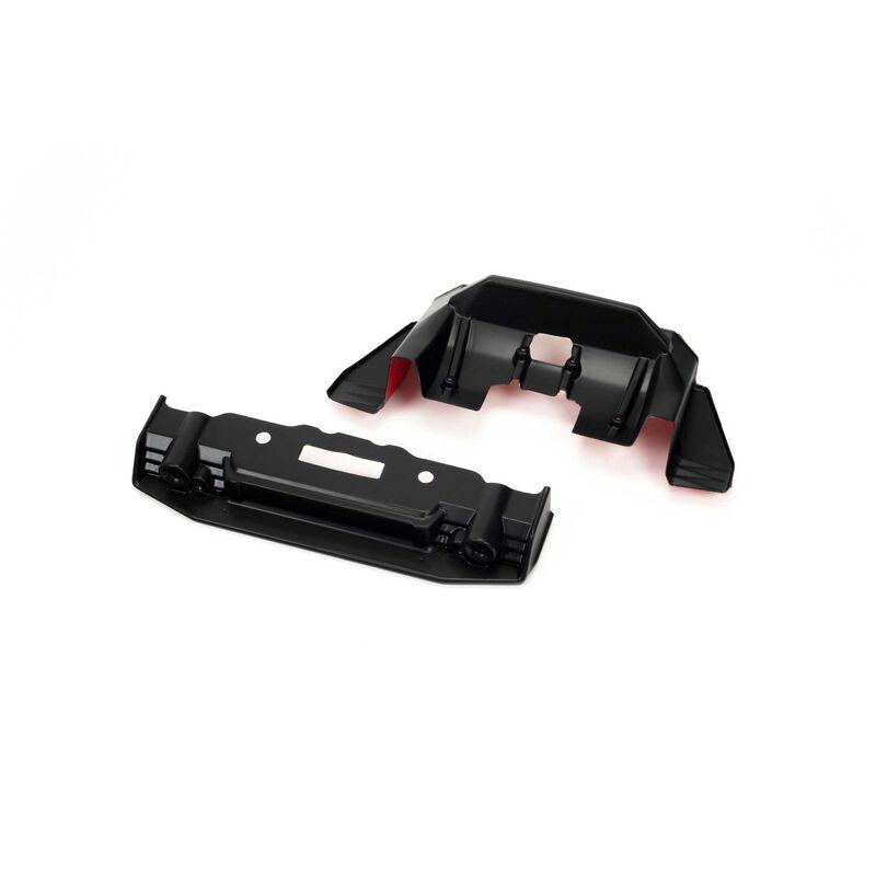 Arrma 1/7 Painted Splitter And Diffuser, Black and Red: FELONY 6S BLX