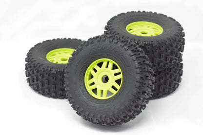 Arrma MOJAVE 6s BLX V2 - TIRES & Wheels (Lime Green rims DBoots fortress ARA7604V2 - Dirt Cheap RC SAVING YOU MONEY, ONE PART AT A TIME