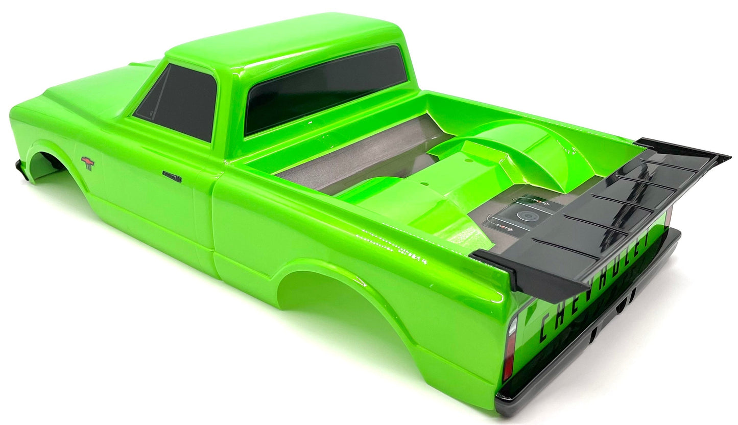 DRAG SLASH - BODY Chevrolet C10 (Green, complete w/decals 9411G Traxxas 94076-4 - Dirt Cheap RC SAVING YOU MONEY, ONE PART AT A TIME