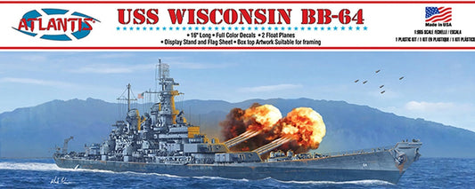 1/665 USS Wisconsin BB-64 Battleship 16 Inch Plastic