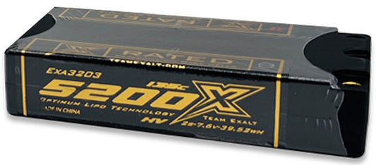 Exalt - Exalt X-Rated 2S 135C LCG Hardcase Shorty Lipo Battery (7.6V/5200mAh) w/5mm Bullets (EXA3203)