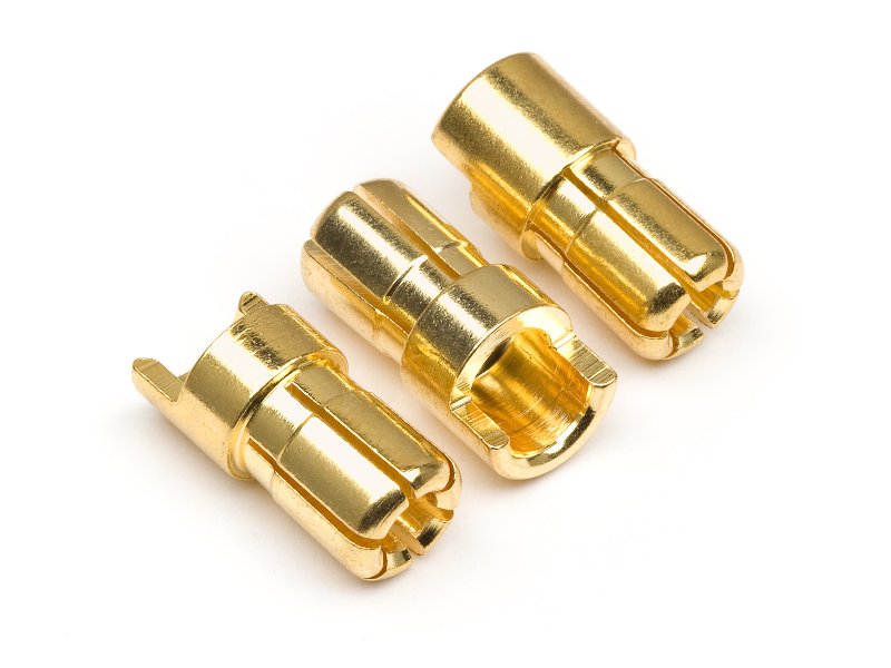 Male Gold Connectors (6.0mm Dia) (3pcs) - Dirt Cheap RC SAVING YOU MONEY, ONE PART AT A TIME
