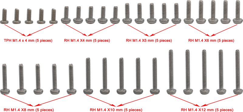 M1.4 Round Head Screw Set 35 Pieces SCX 24 - Dirt Cheap RC SAVING YOU MONEY, ONE PART AT A TIME